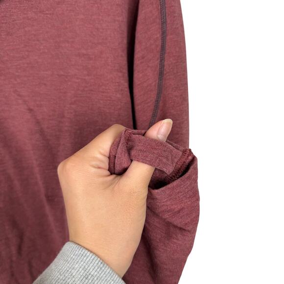 Tasc Performance Heather Red Running Training Quarter Zip w/ Thumb Holes -Medium - Picture 3 of 5